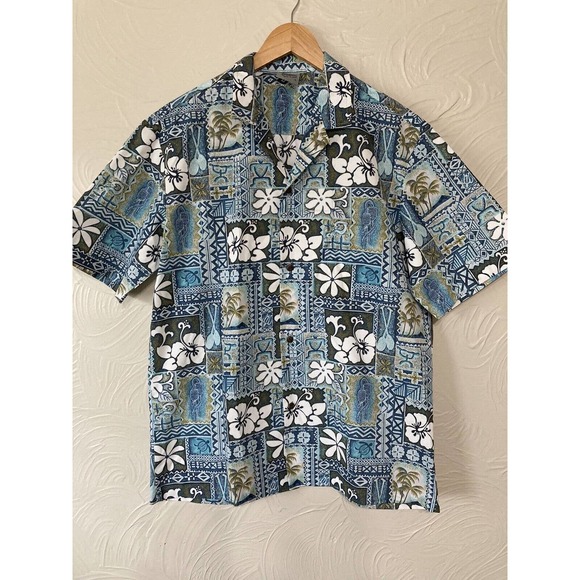 Royal Creations Other - Royal Creations Hawaiian Shirt Mens L Tropical Floral Short Sleeve Travel